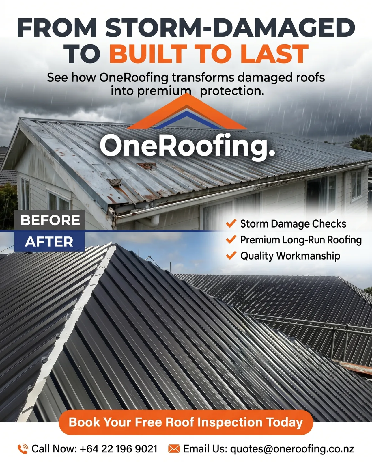 Completed pitched roof finish