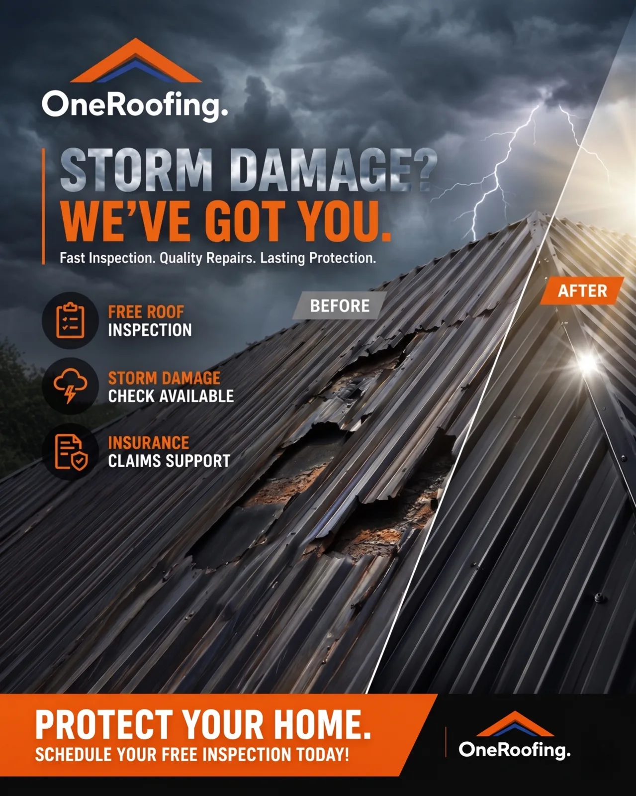 Finished roof installation